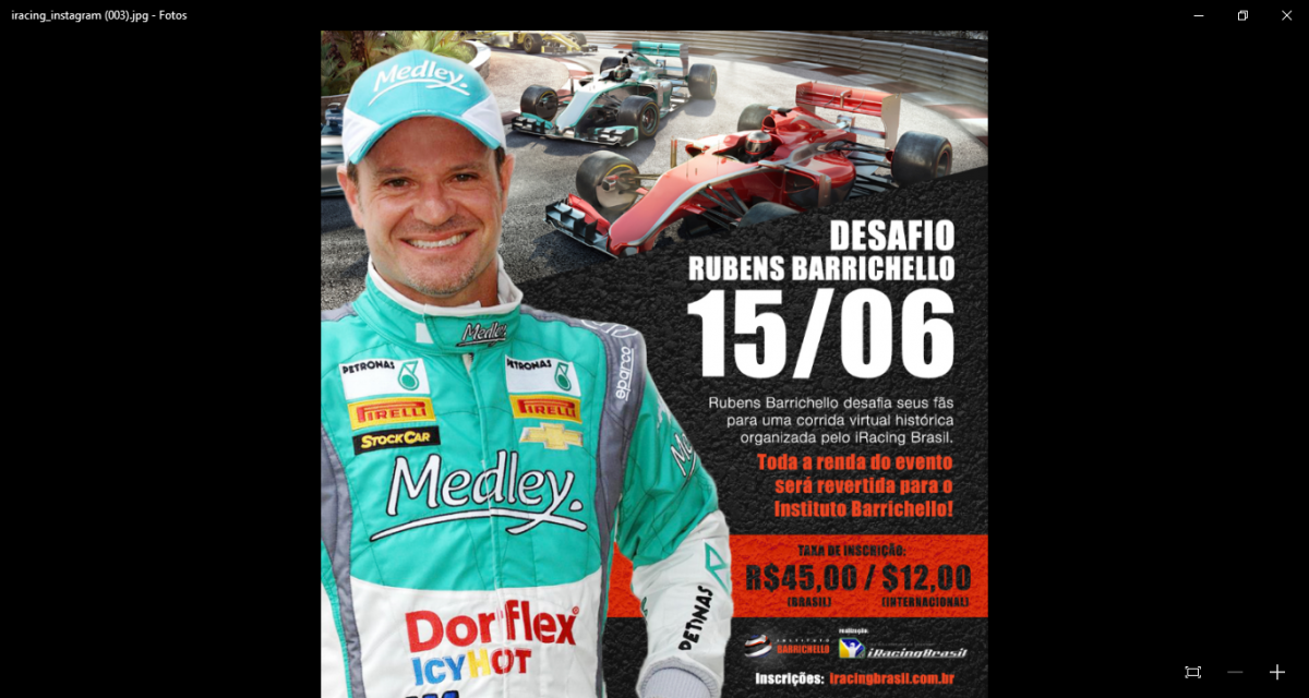 Rubens Barrichello desafia fãs para uma corrida virtual