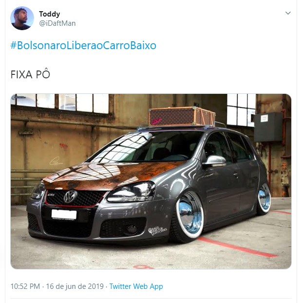 Carro rebaixado é fixa,.