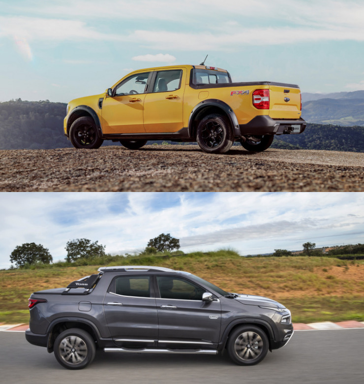 Veja o comparativo da Nova Ford Maverick e Fiat Toro Ranch