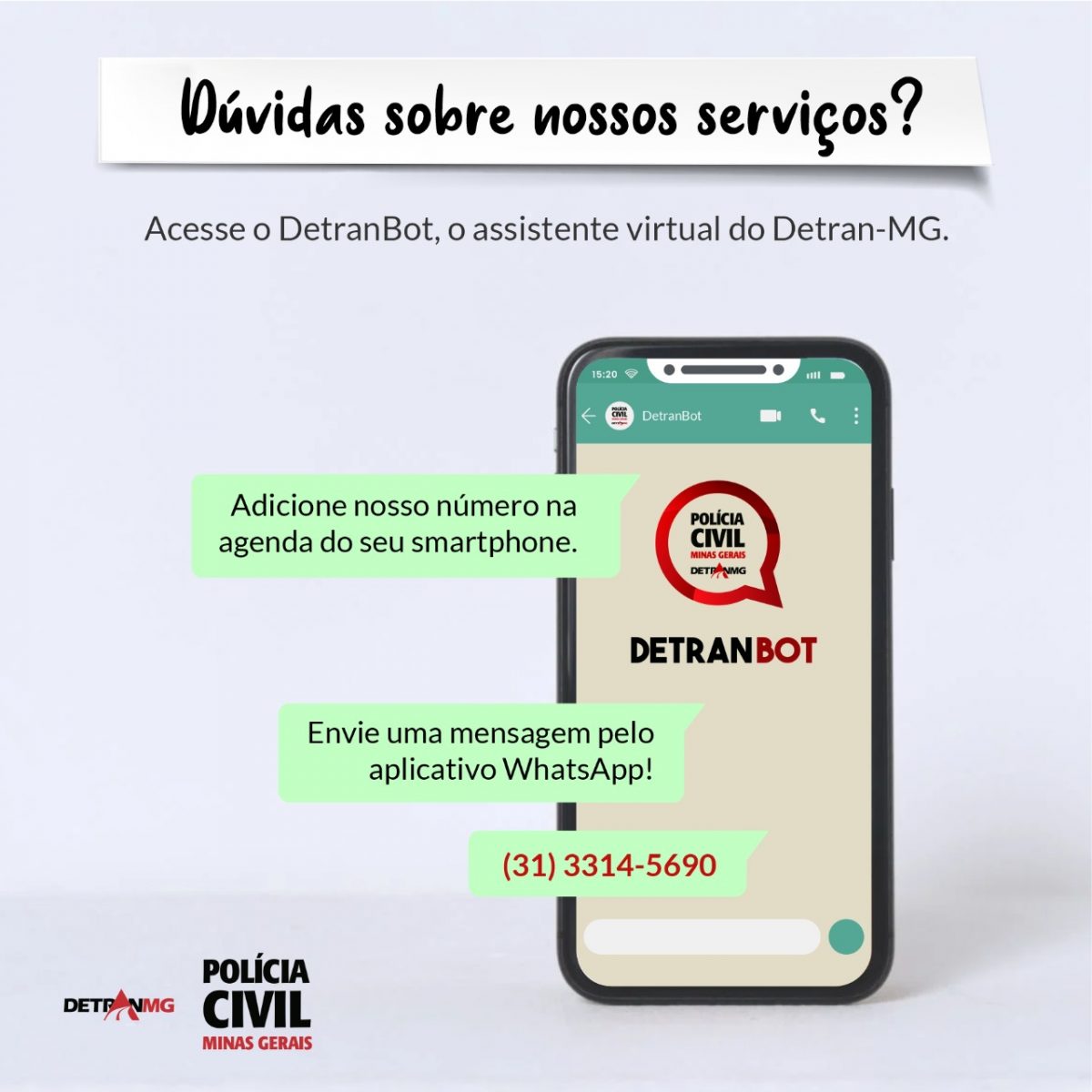 Conheça o DetranBot, o novo servoço de atendimento do Detran-MG