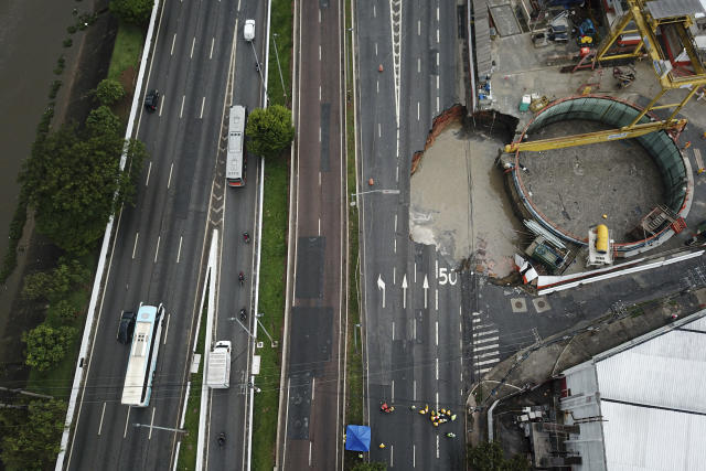 Após concretagem de cratera, pista central da marginal Tietê é liberada hoje em SP