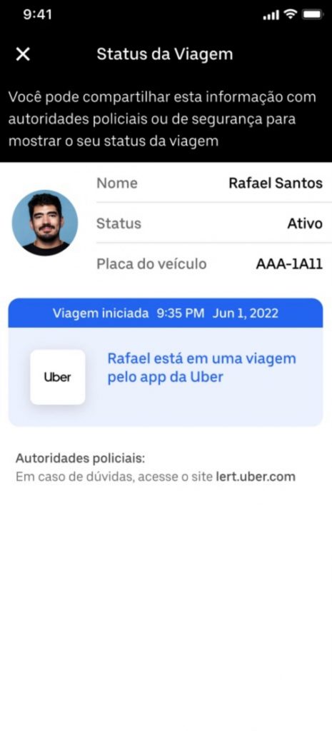 Novo recurso da Uber