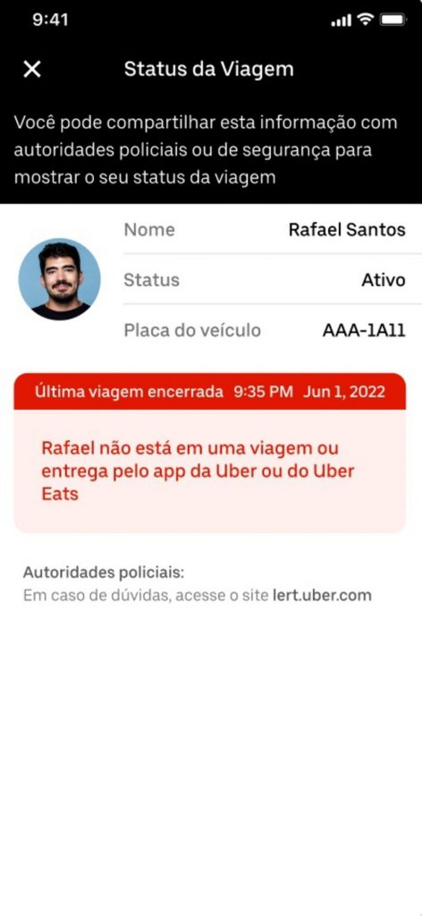 Novo recurso da Uber