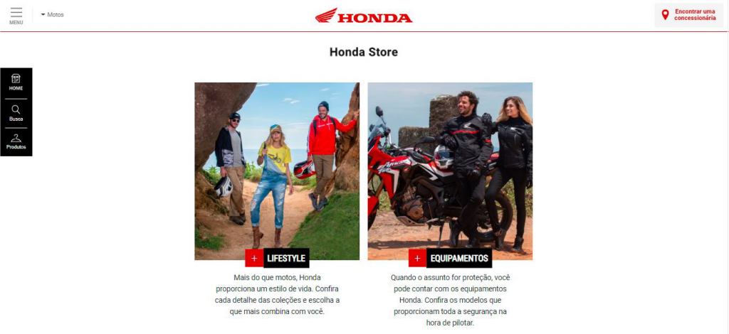 Honda Motos apresenta novo site onde os fãs da marca podem comprar diversos produtos