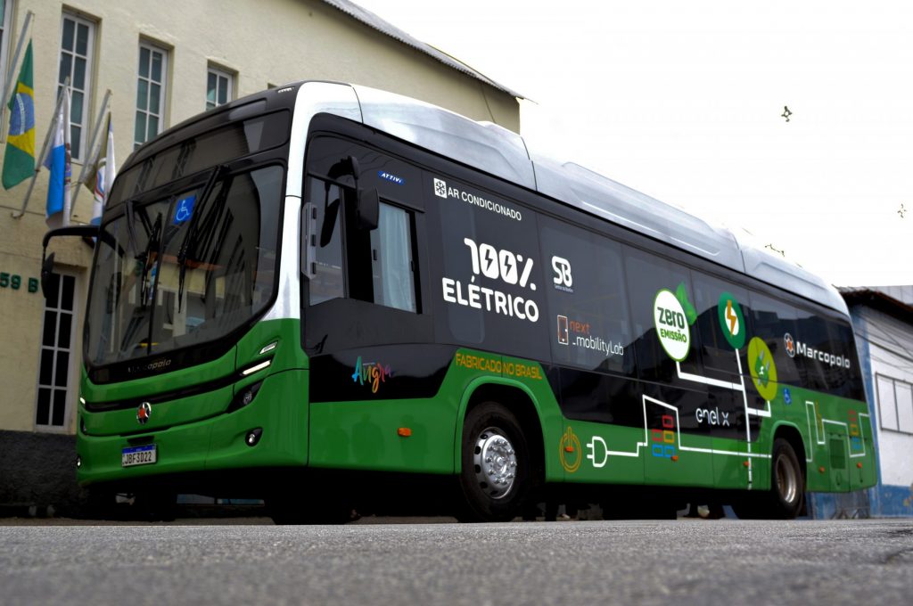 O ônibus elétrico da Marcopolo iniciará testes no município de Angra dos Reis