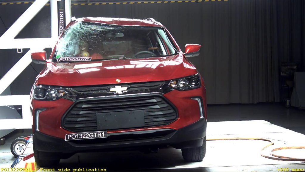 O SUV Chevrolet Tracker acaba de receber pontuação máxima de cinco estralas no teste de segurança do Latin NCap