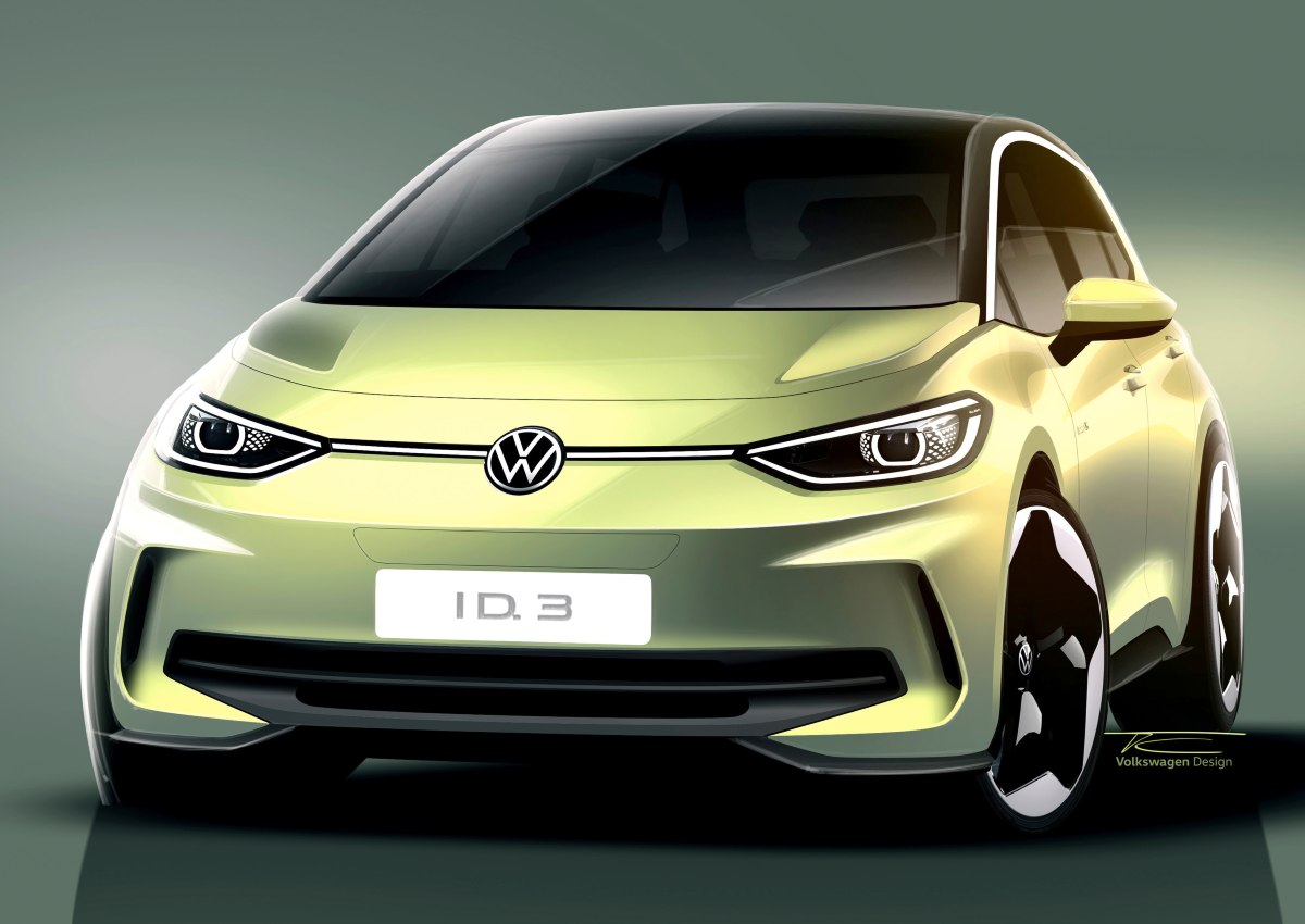 desenho do novo VW ID.3 2024 na Europa