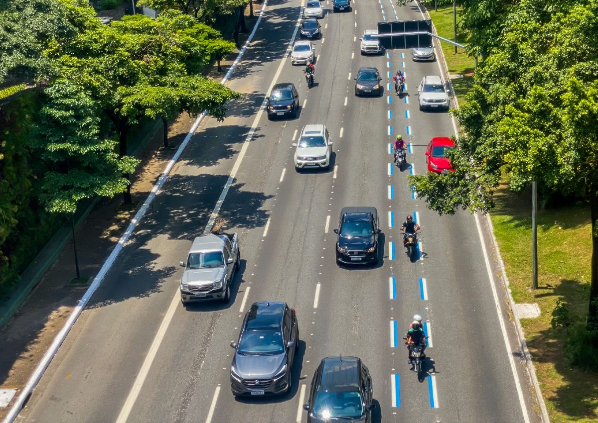 Faixa Azul para motos em São Paulo