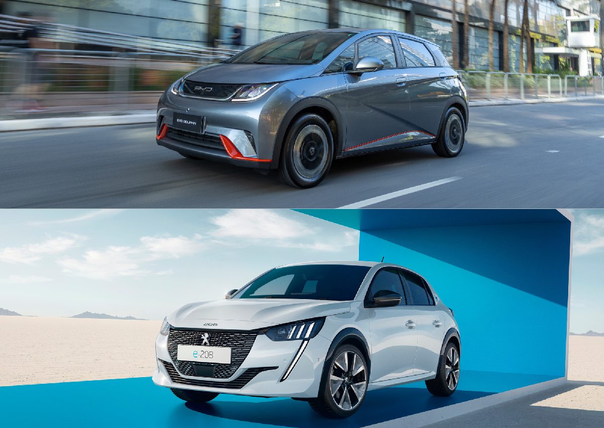 Entre BYD Dolphin e Peugeot e-208; qual carro elétrico levar para casa? A resposta é quase ÓBVIA