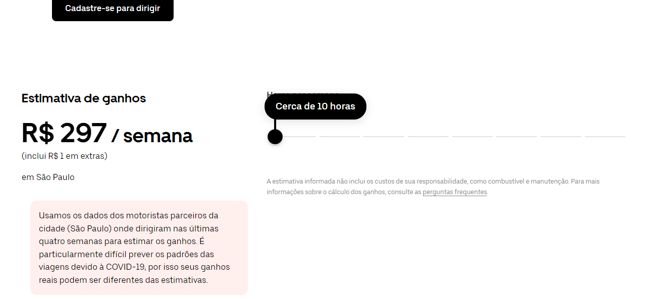 Motoristas de app já têm valor por hora trabalhada estipulado