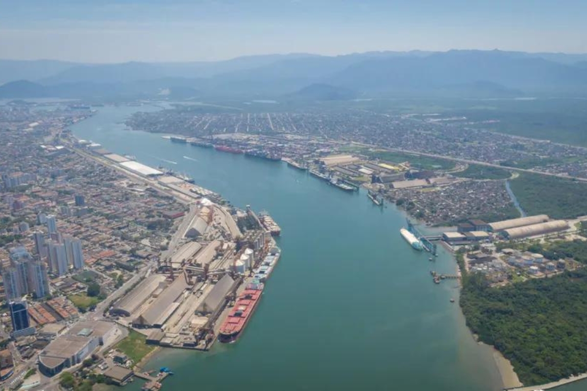 Canal de navegação do Porto de Santos — Foto: Autoridade Portuária de Santos