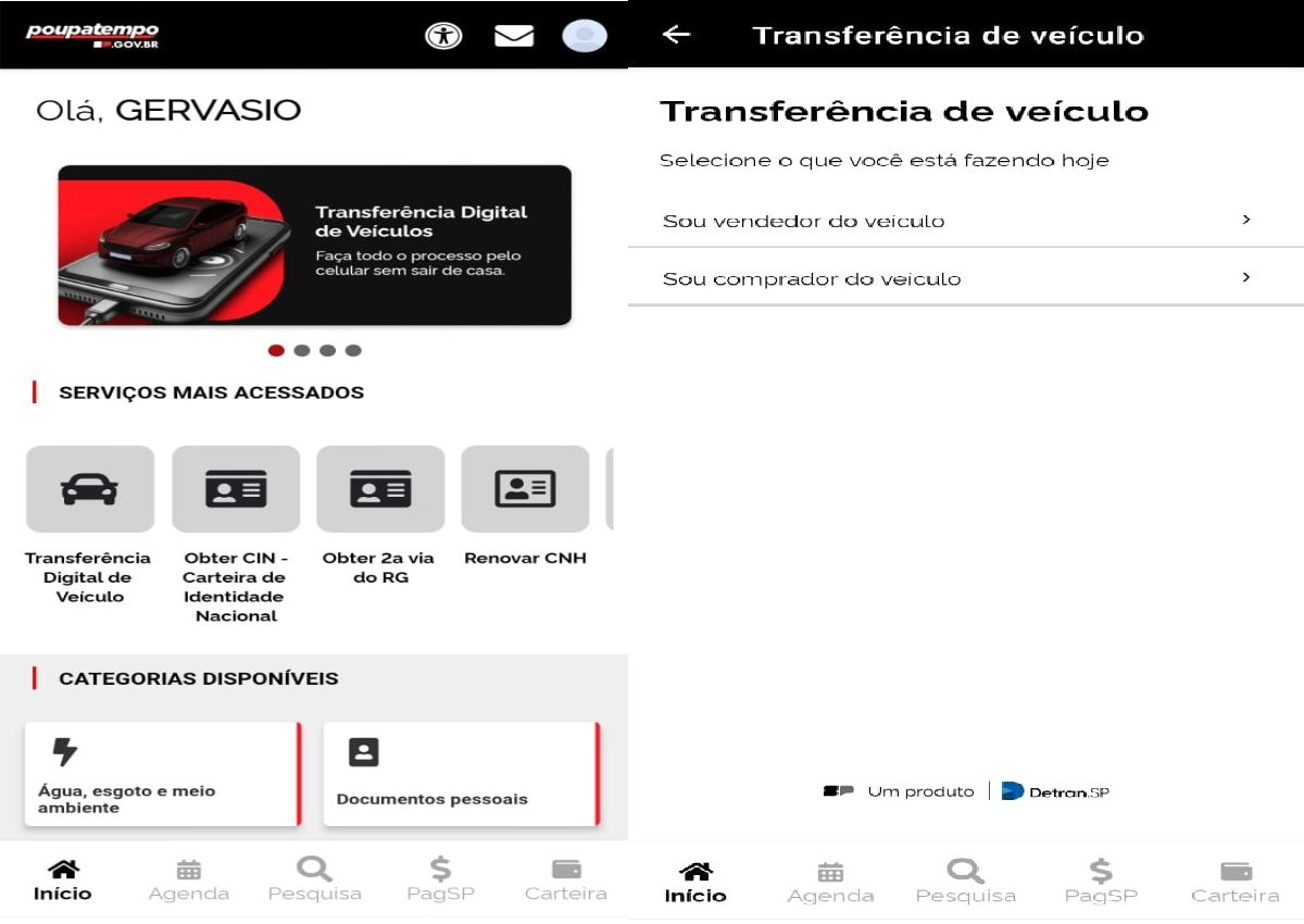 Transferência de veículo via app: veja o passo a passo