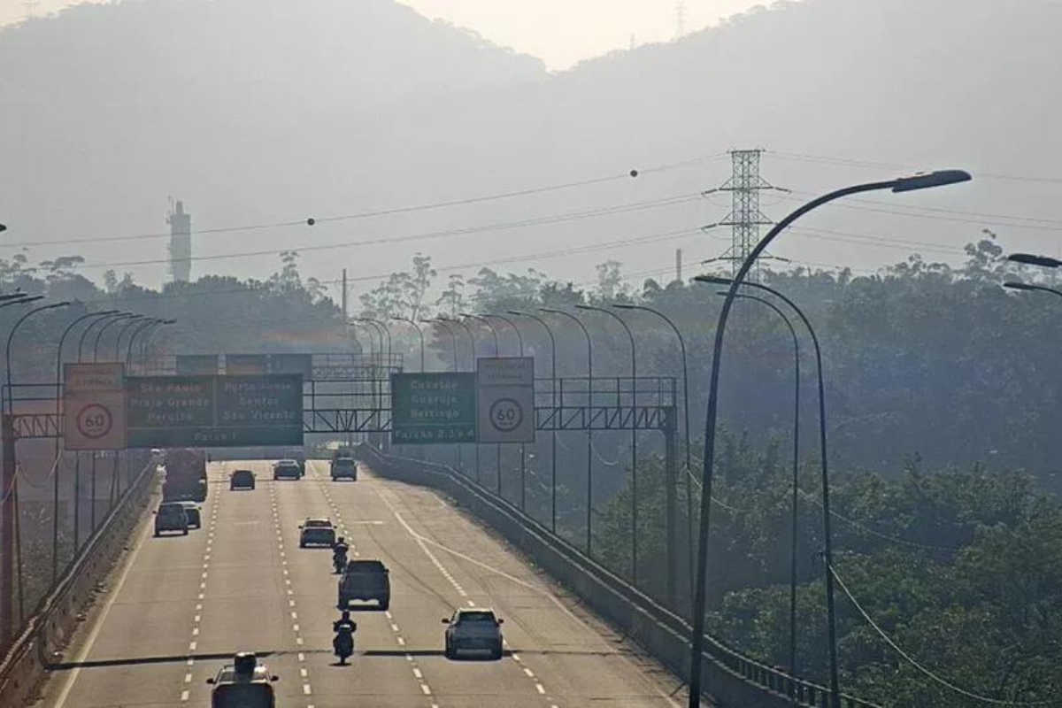 Rodovia Anchieta, na altura de Cubatão — Foto: Arquivo/Divulgação/Ecovias