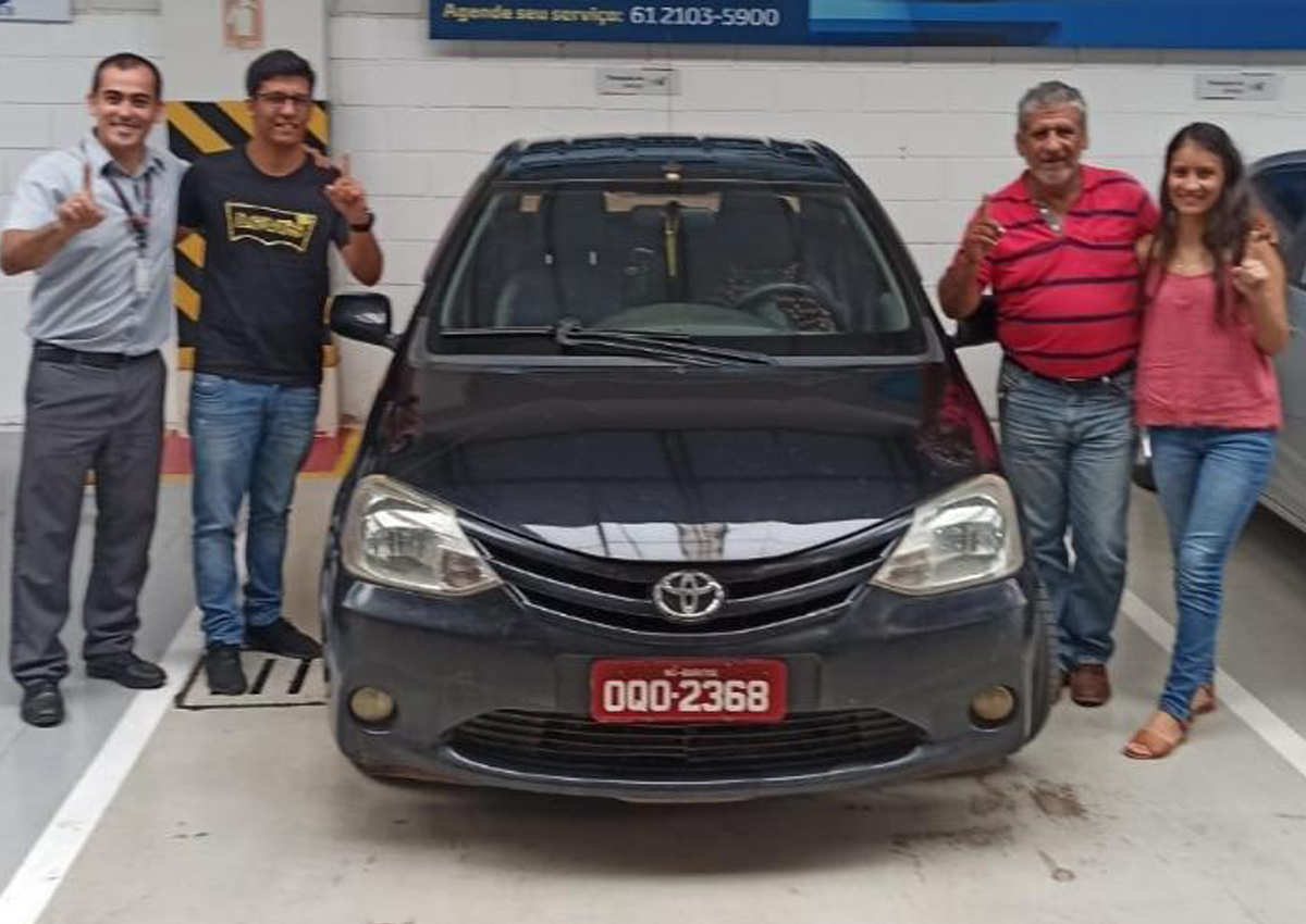 Etios do Sr. Walter que chegou a 1 milhão de km – Foto: Arquivo pessoal