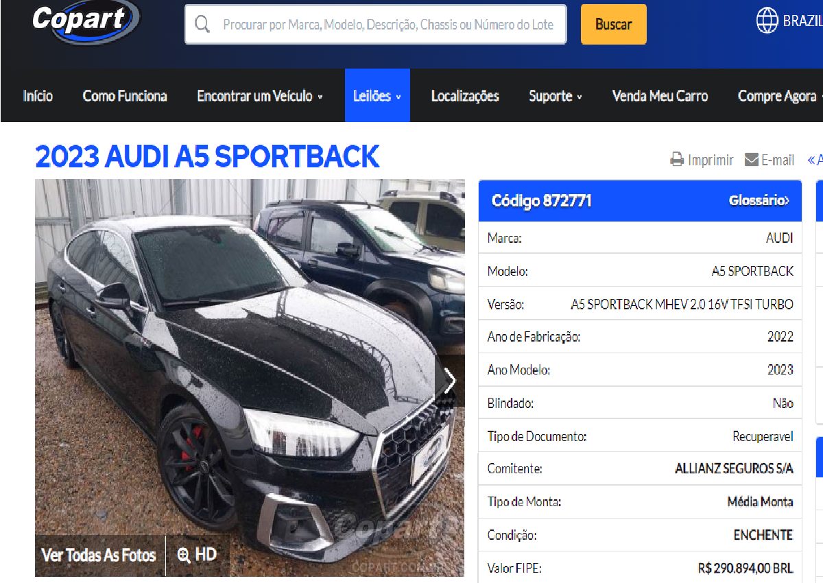 Carros de luxo são vendidos em leilões online por preço de Onix e HB20 no Rio Grande do Sul