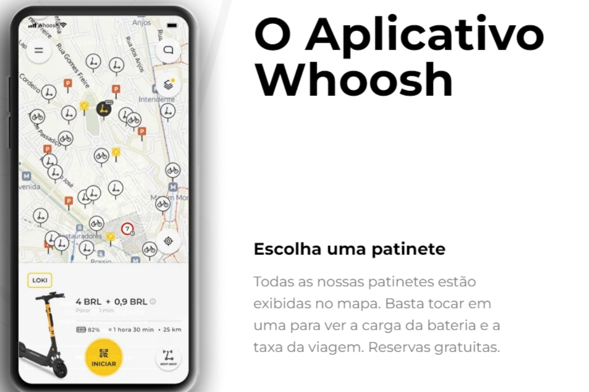 Aplicativo facilita a escolha de patinete elétrica na região - Print de tela - Garagem360