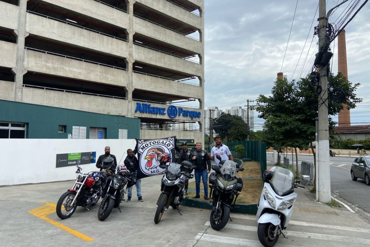 Viagem de Motogalo ao estádio do Palmeiras, em São Paulo – Foto: reprodução/redes sociais