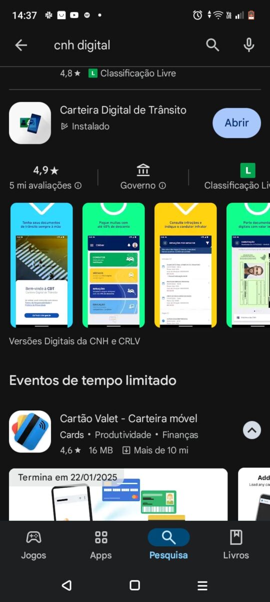 Caso haja atualização disponível, opção aparece nesta tela para Android — Foto: Reprodução