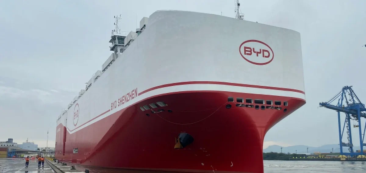 7 mil novos carros da BYD desembarcam no Brasil pelo mar - Imagem: Porto de Itajaí