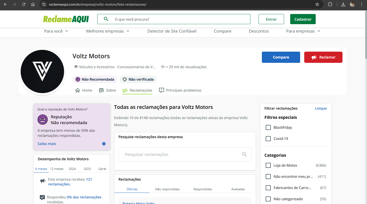 Captura de Tela Reclame Aqui 