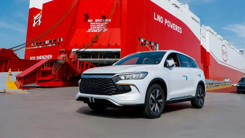 7 mil novos carros da BYD desembarcam no Brasil pelo mar - Imagem: Porto de Itajaí