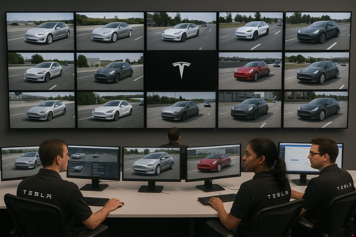 Funcionários da Tesla - Imagem gerada por IA - Foto: Garagem360
