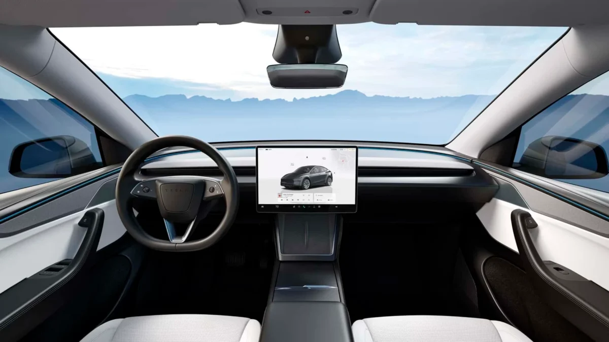 Tesla Model Y interior - Foto: Divulgação