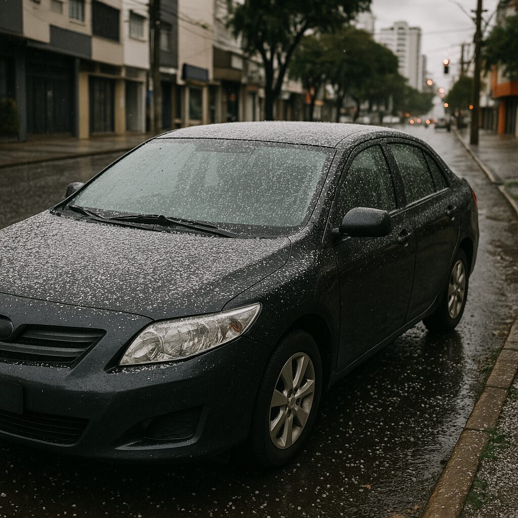 Com carros cobertos de gelo, moradores enfrentam -2,4ºC em Cascavel