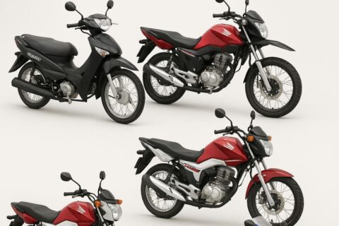 5 opções de motos baratas e econômicas: preços de R$ 8 mil, R$ 9 mil, R$ 10 mil e R$ 15 mil