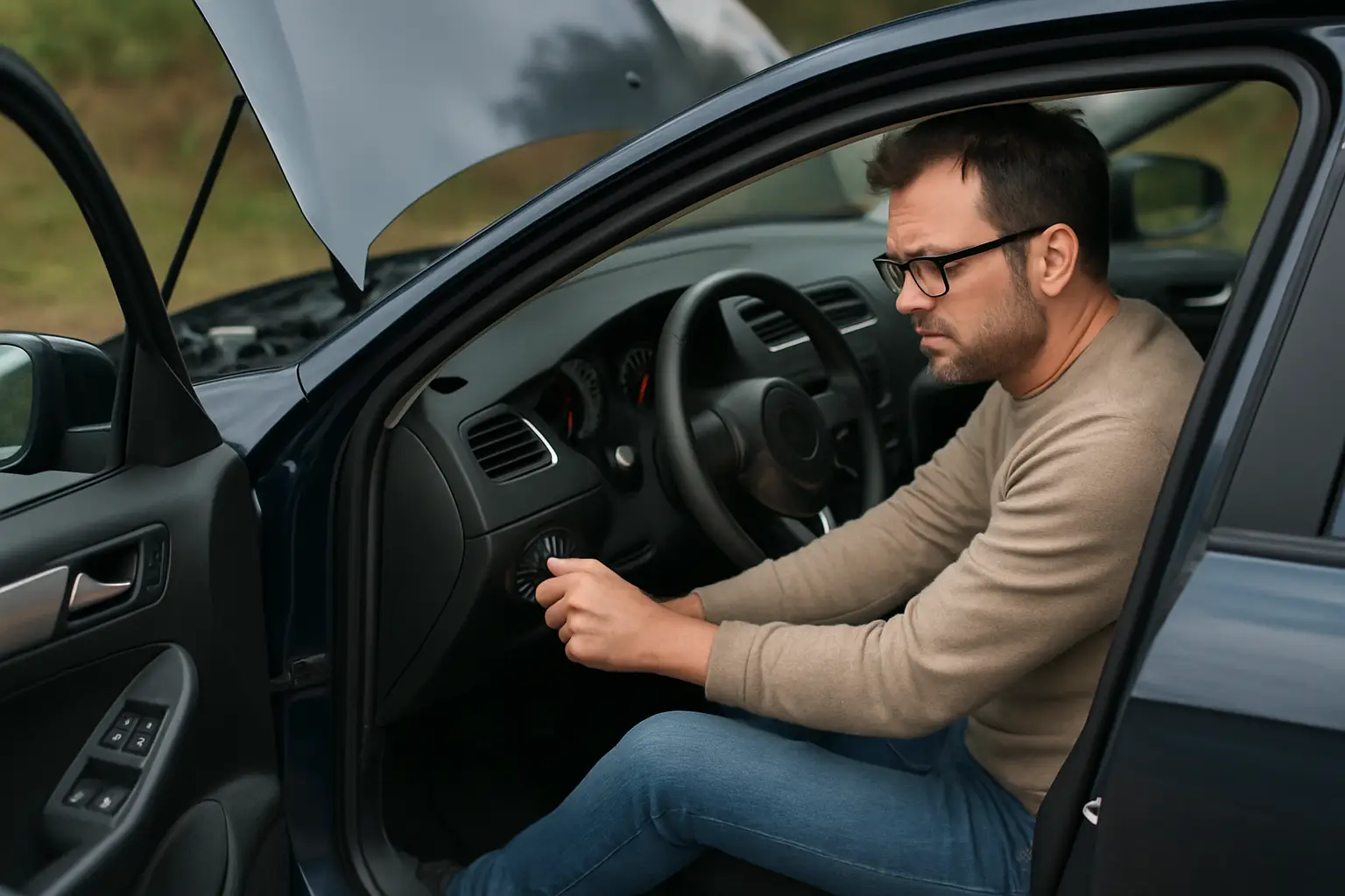 Carro morrendo no trânsito