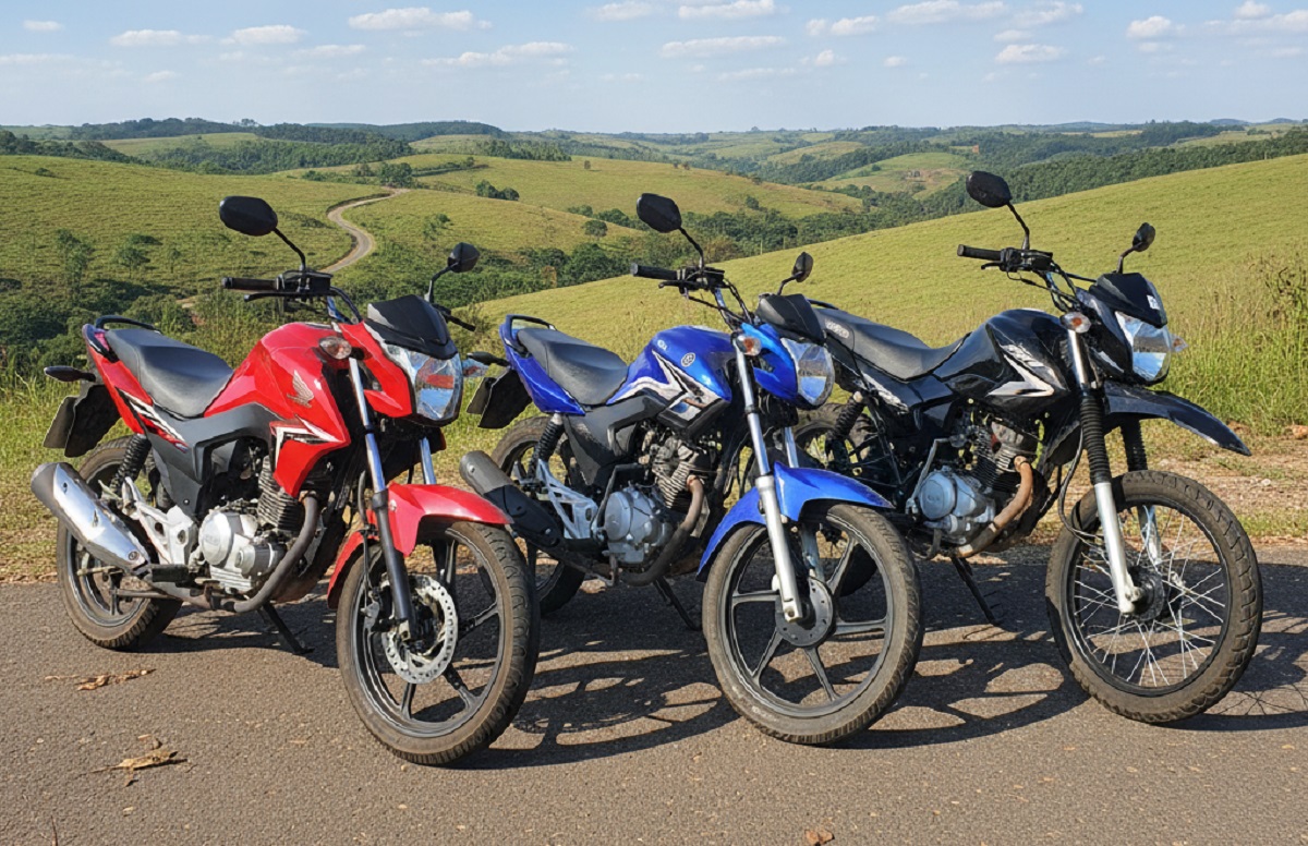 1, 2, 3 marcas de motos mais vendidas do Brasil em 2025