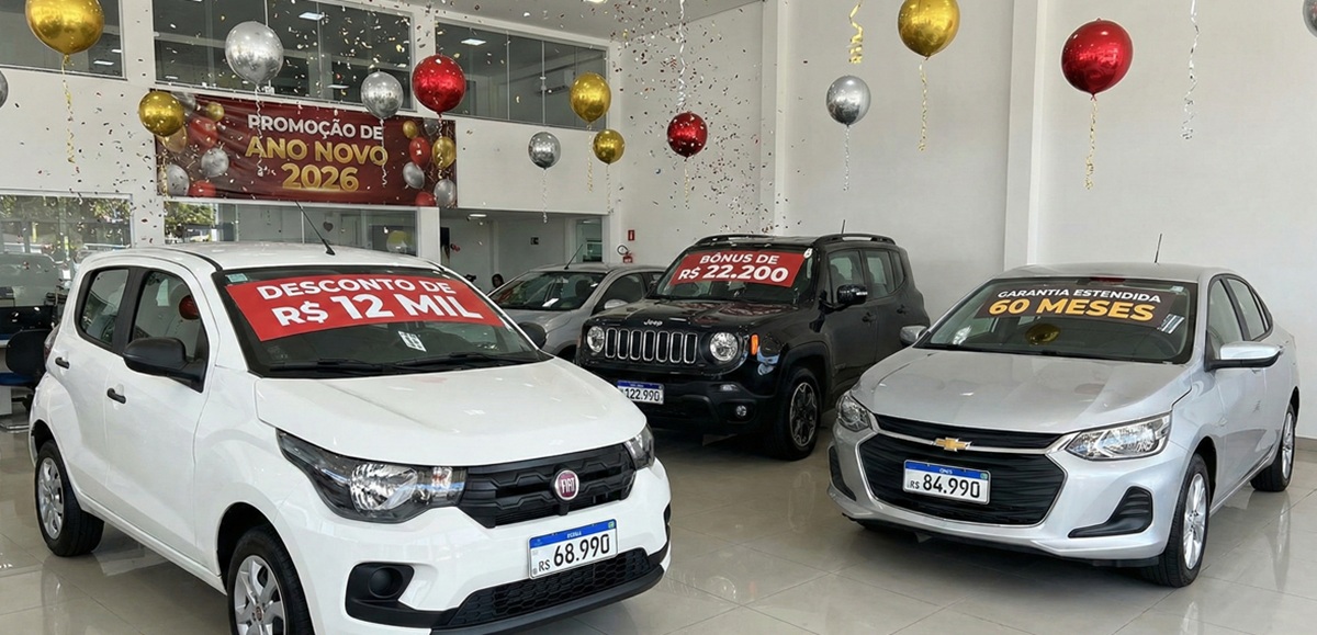 Ano Novo, Carro Novo: veja 3 carros 0 km com descontos de até R$ 22 mil para começar 2026