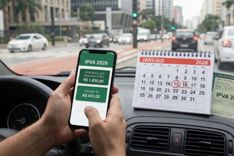 IPVA 2026 à vista ou parcelado? Veja onde desconto de 15% compensa e como organizar o bolso