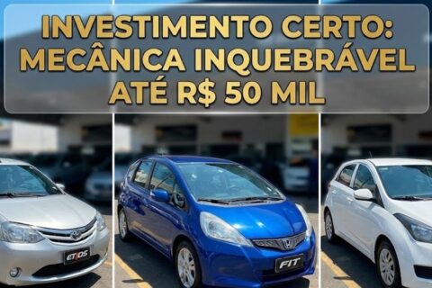 Sem prêmio da Mega? Veja 3 carros de R$ 50 mil que são um “bilhete premiado” em mecânica e revenda