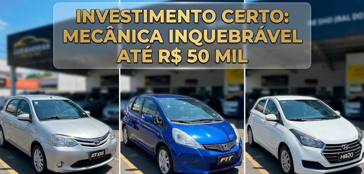 Sem prêmio da Mega? Veja 3 carros de R$ 50 mil que são um “bilhete premiado” em mecânica e revenda