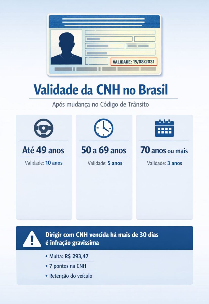 Infográfico validade da CNH