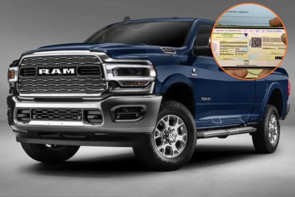 RAM 2500 com pequeno destaque para a CNH digital