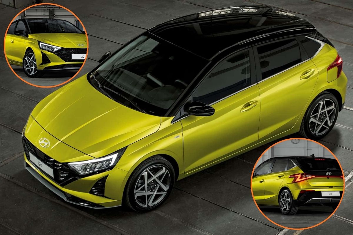 Hyundai i20 com dois destaques: para a dianteira e traseira do veículo