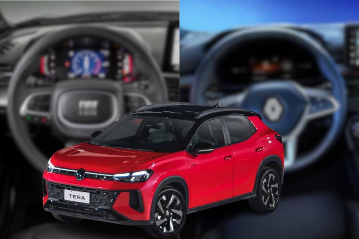 Tera à frente do interior do Renault e do Fiat